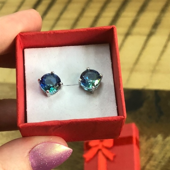 Aquamarine 925 sterling earrings - Picture 5 of 7